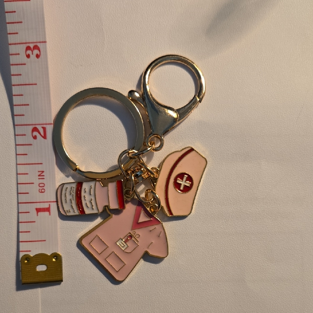 Nurse Themed Keychain with Charms - Picture 1 of 6